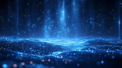 Network of light beams forming digital weather patterns