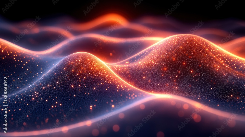 Wall mural abstract representation of digital retail using flowing patterns