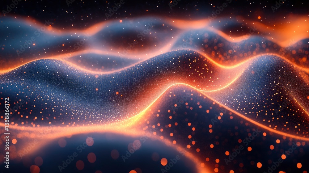 Wall mural abstract representation of digital retail using flowing patterns