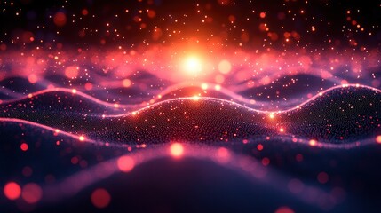 Obraz premium Network of light beams forming digital social connections