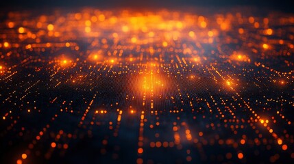 Fototapeta premium Network of light beams forming digital urban planning