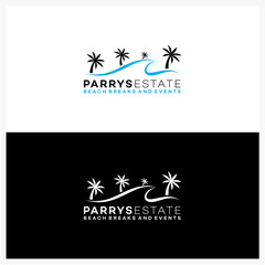 Tropical Beach Resort Event Logo Design