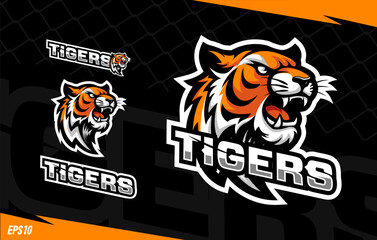 Tiger sports mascot logo design. Modern emblem for sports team