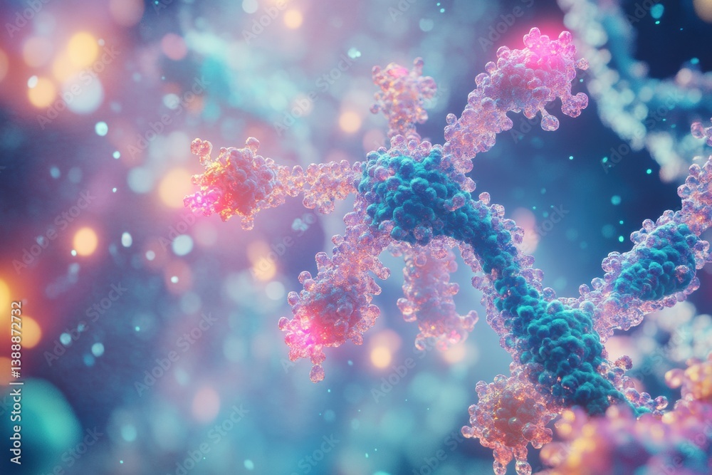 Leinwandbilder stunning 3d representation of aav virus particle showcasing intricate protein subunit details in a b