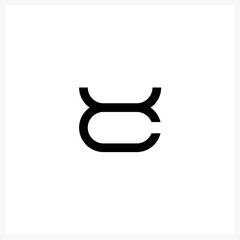 Fototapeta premium Minimalist Abstract Bull Horn Symbol Logo