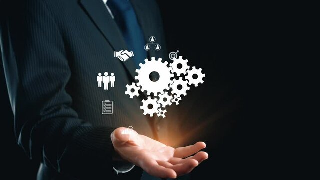 Business person fosters teamwork and collaboration, enhancing team function and productivity. Elevating teamwork through strategic collaboration and shared goals. UUID