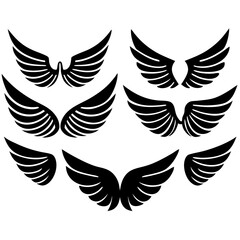 Wings Icons Set: Simple Vector Icons for Web Design & Graphics