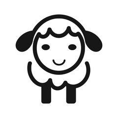 Cute Cartoon Sheep Vector Illustration