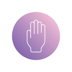 Hand icon isolated on a white background. Vector illustration.