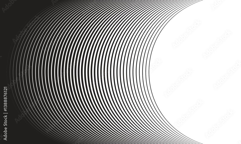 Poster abstract transition from black arch line pattern.