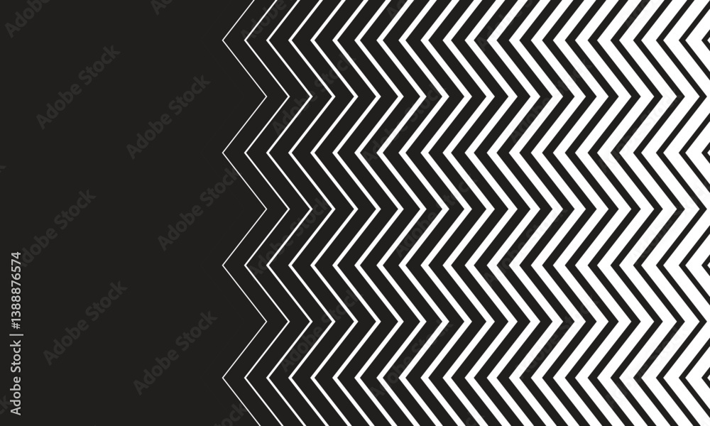 Aufkleber abstract transition from black zigzag line pattern.
