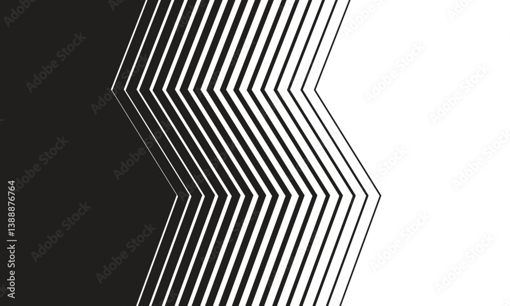 Aufkleber abstract transition from black and white pattern with broken lines.