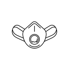 Obraz premium Protective face mask illustration in simple line style 