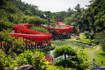 Takayama Inari Shrine in Ushigatacho, Tsugaru, Aomori, Japan