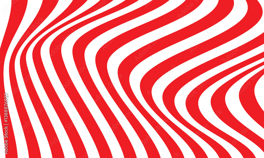 Poster abstract white line wave pattern on red can be used background, banner, poster.