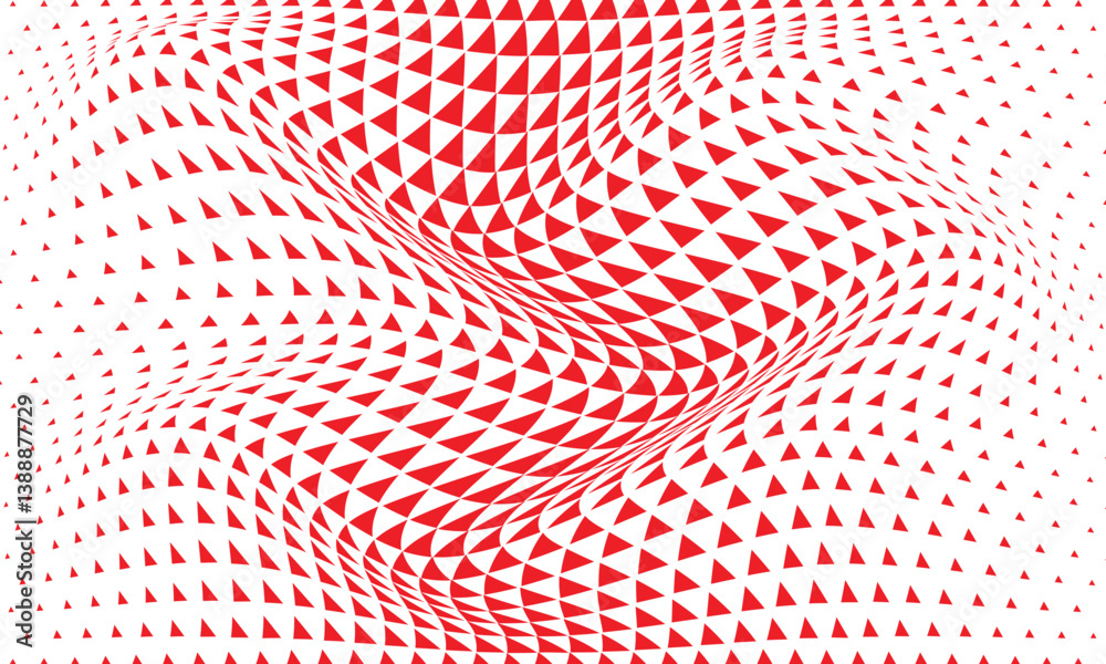 Poster abstract red triangle halftone wave pattern can be used background, banner, poster.