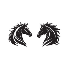 horse vector silhouette clip art logo design