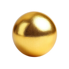 Golden sphere on a white background. Concept of luxury, wealth, and preciousness.