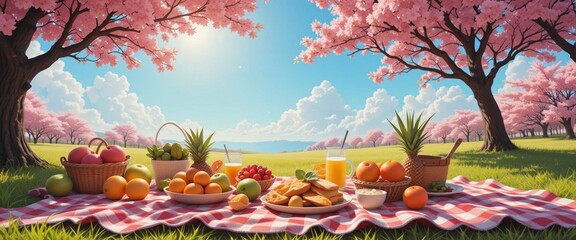Sunny Blossom Brunch: A Spring Feast Under Cherry Trees