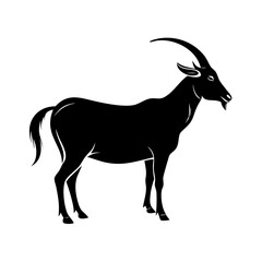 Fototapeta premium silhouette of a goat, Farm Goat Vector Silhouette Animal Illustration Livestock Design Icon