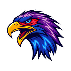 Obraz premium eagle vector illustration, Eagle Head Tattoo Illustration - Black and White Design, Majestic bald eagle head drawing looking right, american bald eagle, vector design of a eagle, american bald eagle