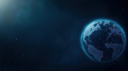 Fototapeta premium A stunning view of Earth from space, showcasing its blue oceans and diverse landscapes against the cosmic backdrop.