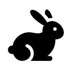 High-Quality Black Silhouette Rabbit Head Vector for Easter Monday Transparent Background Icon for Crafting, Printing, and Digital Projects
