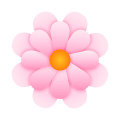 Vector illustration of pink flower on transparent background