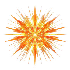 Abstract orange starburst design graphic art illustration