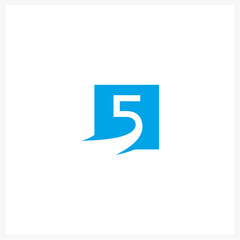 Creative Number 5 Logo with Dynamic Shape