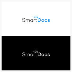 SmartDocs Logo Design in Blue and Black Variants