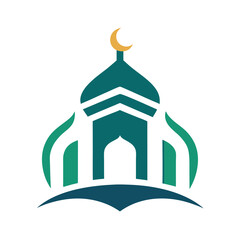 mosque logo design vector illustration.