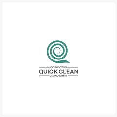 Letter Q Spiral Logo for Laundry Business