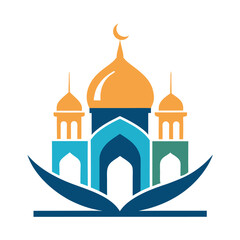 mosque logo design vector illustration.