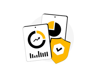 Data leak prevention and protection strategies to secure reports and stop cyber threats. Smart encryption, access control, and cybersecurity tools in action. Data leak vector illustration and icons