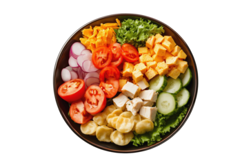 Indonesian salad mockup template, isolated on white with transparent background for easy customization