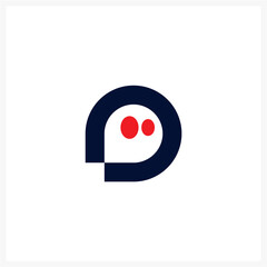 Creative DP Initial Logo with Ghost Concept Design
