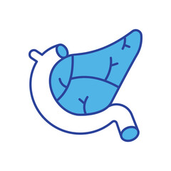 Pancreas icon isolated on a white background. Vector illustration.