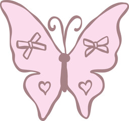 Coquette vintage pink butterfly