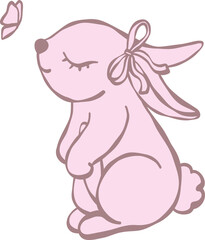 Coquette vintage pink rabbit