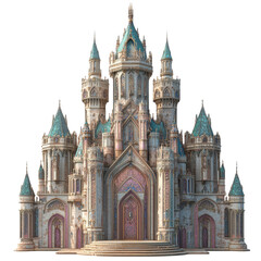 Obraz premium Ornate Emerald Castle with Iridescent Details