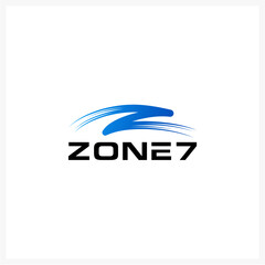 Modern Zone7 Logo with Abstract Blue Z Design