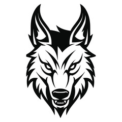 Intense Wolf Head Silhouette