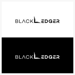 Modern Black Ledger Logo with Stylish Typography Design