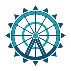 Fototapeta premium Ferris wheel logo design vector illustration