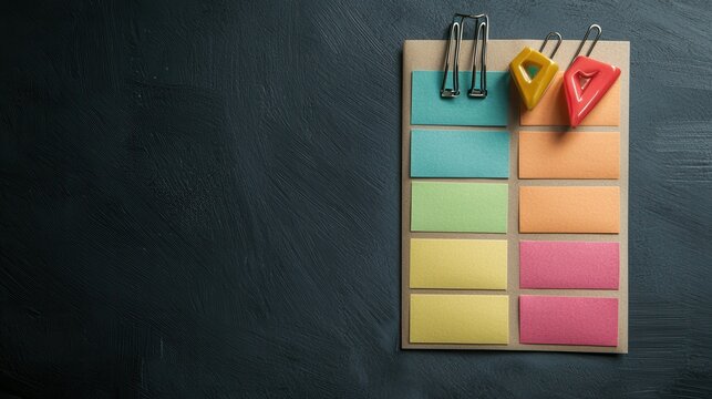 Realtime digital survey response collection using engaging colorful sticky notes in an organized office environment