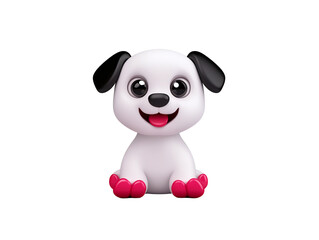 Obraz premium Adorable Cartoon Puppy Sitting Cheerfully Bright Studio Lighting. AI Generated