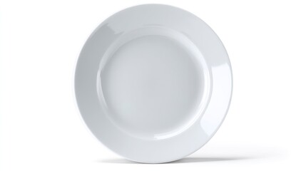Isolated White Plate on White Background for Minimalist Food Presentation