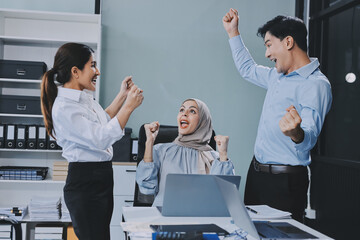 business meeting businesswoman woman office entrepreneur presentation success applause applauding...
