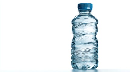 Water Bottle on White Background Fresh Clean Hydration Concept Studio Shot